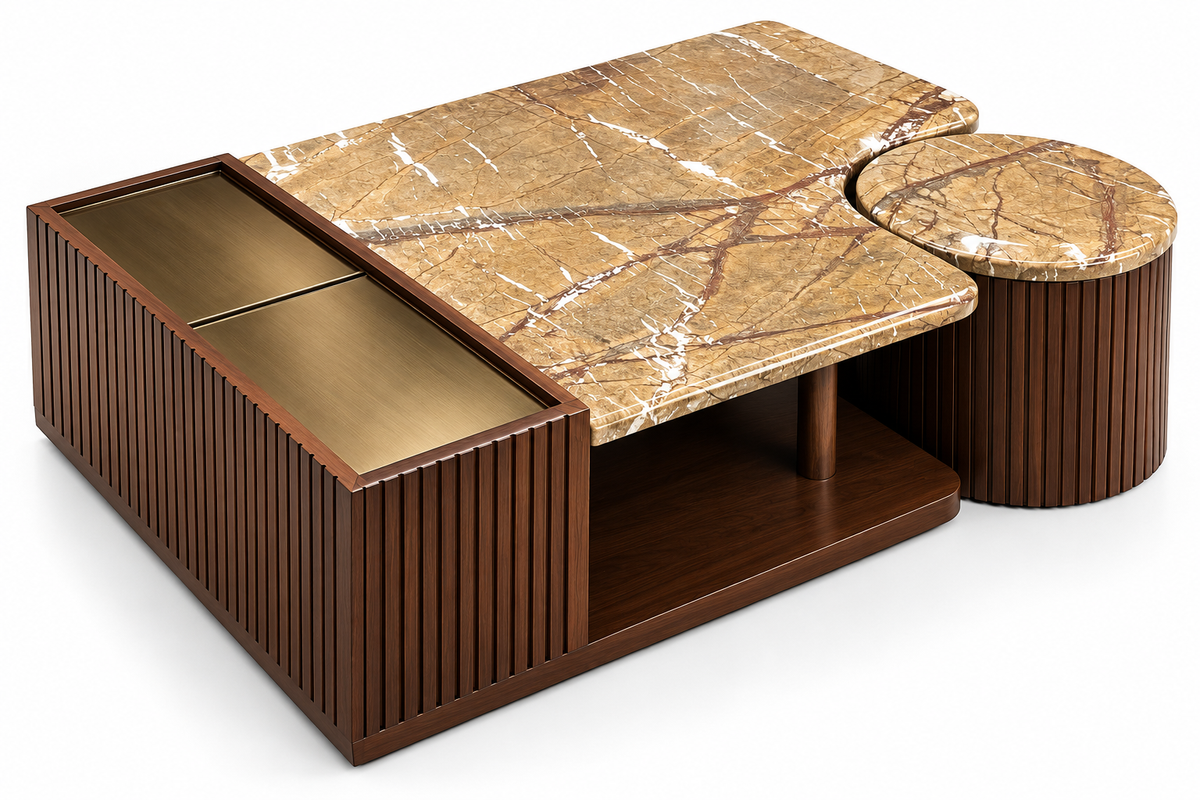 Plateau Marble Top Coffee Table Set of 2