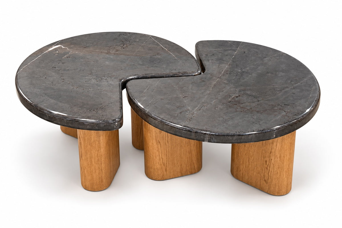 Pac Man Natural Italian Marble Coffee Table